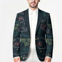 Guatemala Quetzal Bird Pattern Blazer Embroidery Effect