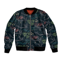 Guatemala Quetzal Bird Pattern Bomber Jacket Embroidery Effect