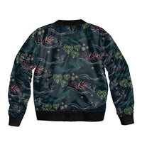 Guatemala Quetzal Bird Pattern Bomber Jacket Embroidery Effect