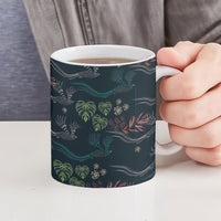 Guatemala Quetzal Bird Pattern Ceramic Mug Embroidery Effect