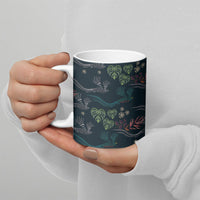 Guatemala Quetzal Bird Pattern Ceramic Mug Embroidery Effect