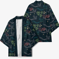 Guatemala Quetzal Bird Pattern Kimono Embroidery Effect