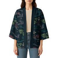 Guatemala Quetzal Bird Pattern Kimono Embroidery Effect