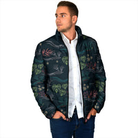 Guatemala Quetzal Bird Pattern Padded Jacket Embroidery Effect