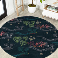 Guatemala Quetzal Bird Pattern Round Carpet Embroidery Effect