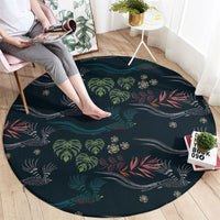 Guatemala Quetzal Bird Pattern Round Carpet Embroidery Effect