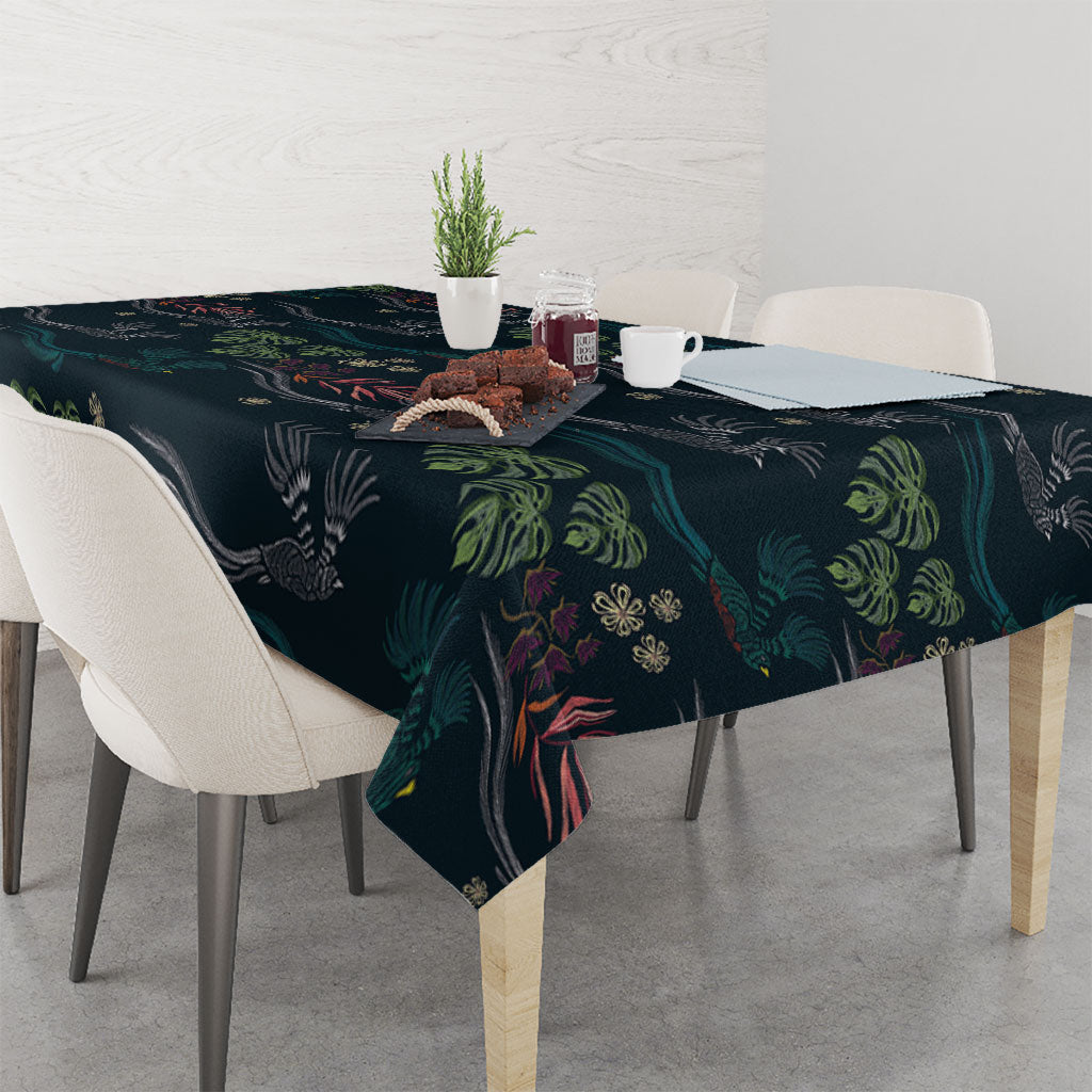 Guatemala Quetzal Bird Pattern Tablecloth Embroidery Effect