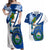 El Salvador Independence Day Couples Matching Off Shoulder Maxi Dress and Hawaiian Shirt Motmot With Flor De Izote - Wonder Print Shop