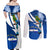 El Salvador Independence Day Couples Matching Off Shoulder Maxi Dress and Long Sleeve Button Shirts Motmot With Flor De Izote - Wonder Print Shop