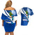 El Salvador Independence Day Couples Matching Off Shoulder Short Dress and Hawaiian Shirt Motmot With Flor De Izote - Wonder Print Shop