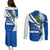 El Salvador Independence Day Couples Matching Puletasi Dress and Long Sleeve Button Shirts Motmot With Flor De Izote - Wonder Print Shop