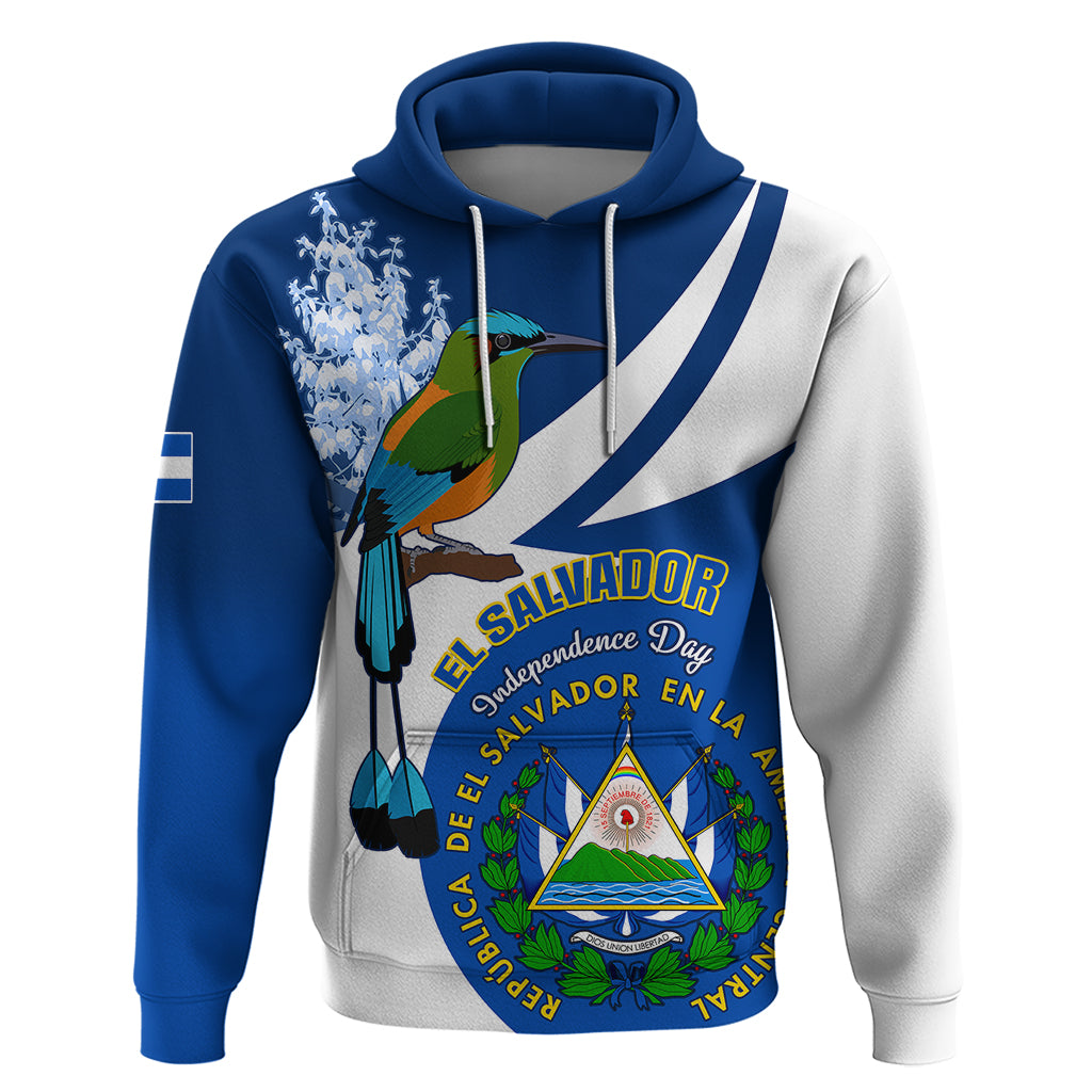 El Salvador Independence Day Hoodie Motmot With Flor De Izote - Wonder Print Shop