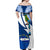 El Salvador Independence Day Off Shoulder Maxi Dress Motmot With Flor De Izote - Wonder Print Shop