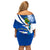 El Salvador Independence Day Off Shoulder Short Dress Motmot With Flor De Izote - Wonder Print Shop