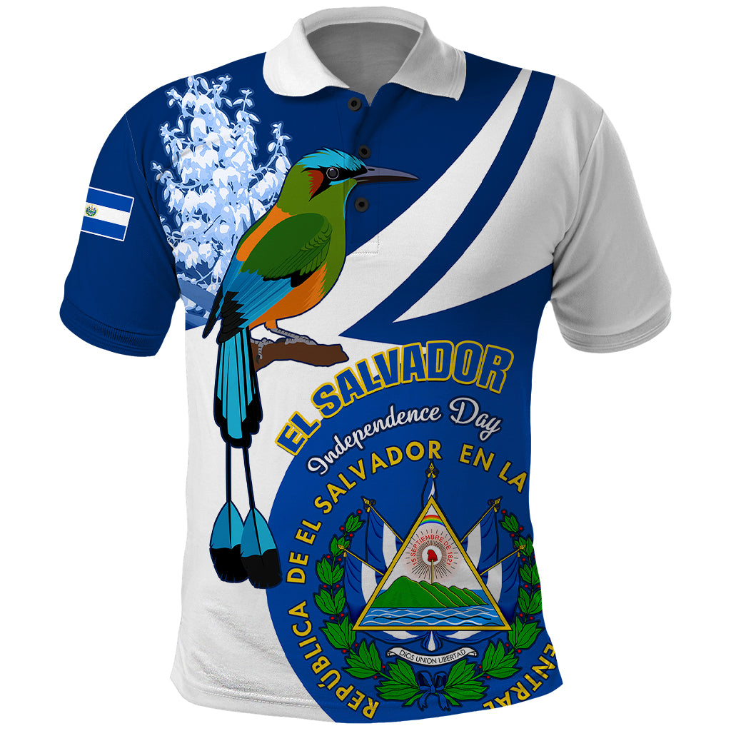 El Salvador Independence Day Polo Shirt Motmot With Flor De Izote - Wonder Print Shop