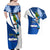 Personalised El Salvador Independence Day Couples Matching Off Shoulder Maxi Dress and Hawaiian Shirt Motmot With Flor De Izote - Wonder Print Shop