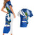 Personalised El Salvador Independence Day Couples Matching Short Sleeve Bodycon Dress and Hawaiian Shirt Motmot With Flor De Izote - Wonder Print Shop