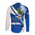 Personalised El Salvador Independence Day Long Sleeve Button Shirt Motmot With Flor De Izote - Wonder Print Shop