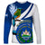 Personalised El Salvador Independence Day Long Sleeve Shirt Motmot With Flor De Izote - Wonder Print Shop