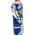 Personalised El Salvador Independence Day Off Shoulder Maxi Dress Motmot With Flor De Izote - Wonder Print Shop