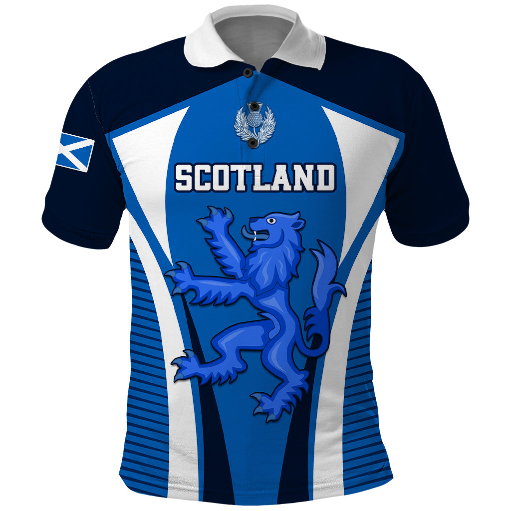 Scotland Rugby Polo Shirt Thistle With Scottish Lion - Wonder Print Shop