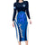 Custom Scotland Rugby Long Sleeve Bodycon Dress Thistle With Scottish Lion - Wonder Print Shop