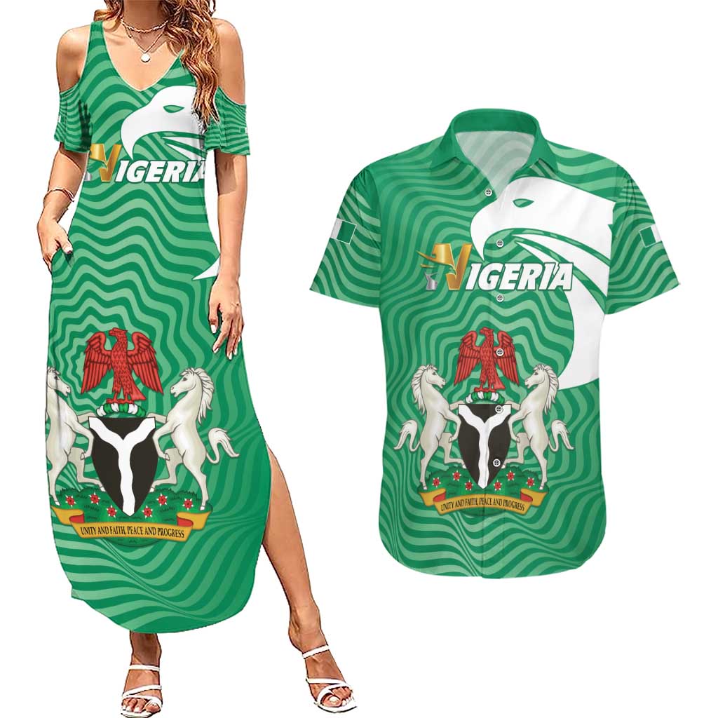 Personalized Nigeria Couples Matching Summer Maxi Dress and Hawaiian Shirt Jamhuriyar Tarayyar Najeriya - Wonder Print Shop