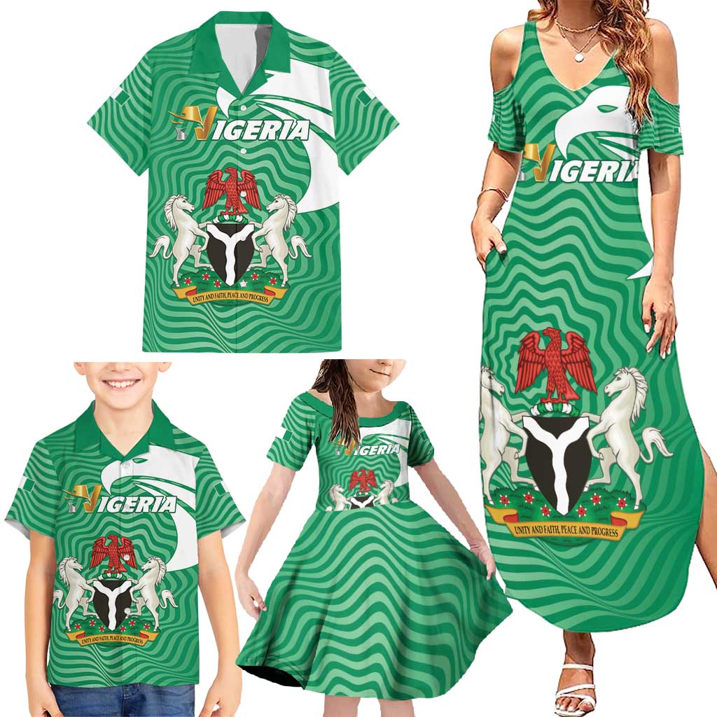 Personalized Nigeria Family Matching Summer Maxi Dress and Hawaiian Shirt Jamhuriyar Tarayyar Najeriya - Wonder Print Shop