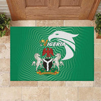 Green Nigeria crest rubber doormat with coat of arms and eagle graphic