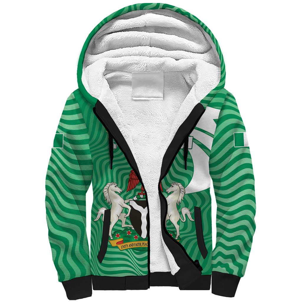 Personalized Nigeria Sherpa Hoodie Jamhuriyar Tarayyar Najeriya - Wonder Print Shop