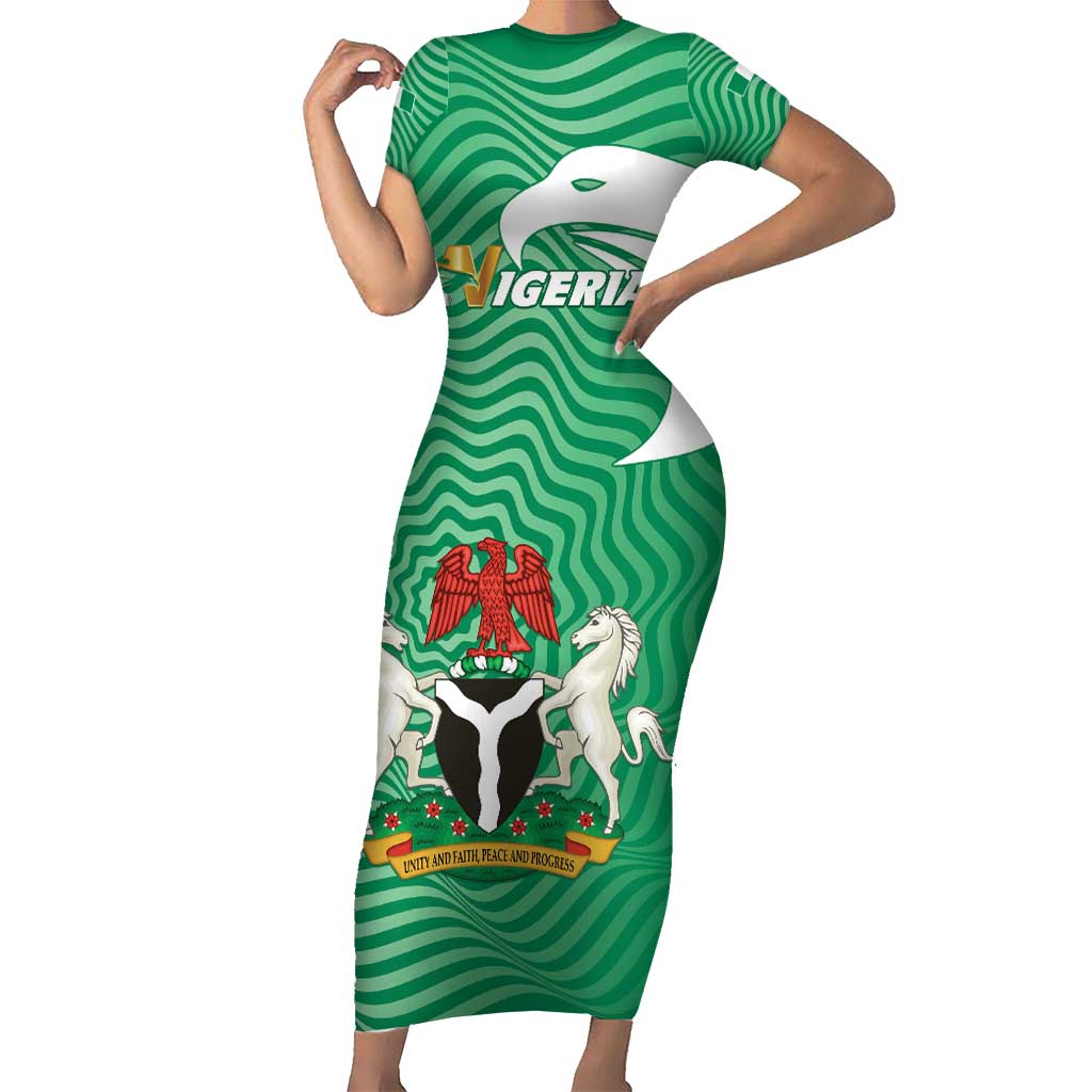 Personalized Nigeria Short Sleeve Bodycon Dress Jamhuriyar Tarayyar Najeriya - Wonder Print Shop