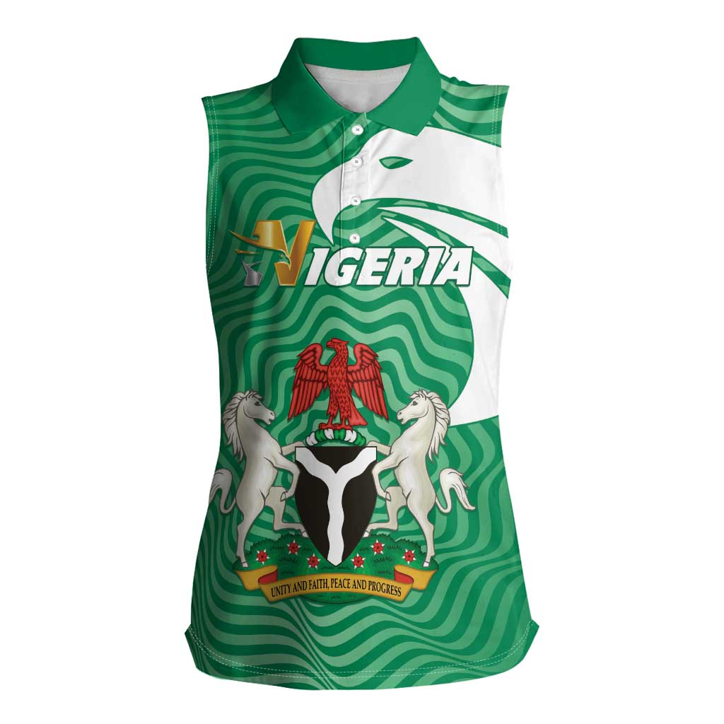 Personalized Nigeria Women Sleeveless Polo Shirt Jamhuriyar Tarayyar Najeriya - Wonder Print Shop