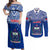 Samoa Rugby Couples Matching Off Shoulder Maxi Dress and Long Sleeve Button Shirts Manu Samoa Polynesian Tatoo Pattern - Wonder Print Shop