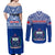 Samoa Rugby Couples Matching Off Shoulder Maxi Dress and Long Sleeve Button Shirts Manu Samoa Polynesian Tatoo Pattern - Wonder Print Shop