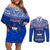 Samoa Rugby Couples Matching Off Shoulder Short Dress and Long Sleeve Button Shirts Manu Samoa Polynesian Tatoo Pattern - Wonder Print Shop