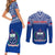 Samoa Rugby Couples Matching Short Sleeve Bodycon Dress and Long Sleeve Button Shirts Manu Samoa Polynesian Tatoo Pattern - Wonder Print Shop