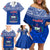 Samoa Rugby Family Matching Off Shoulder Short Dress and Hawaiian Shirt Manu Samoa Polynesian Tatoo Pattern - Wonder Print Shop