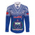 Samoa Rugby Long Sleeve Button Shirt Manu Samoa Polynesian Tatoo Pattern - Wonder Print Shop