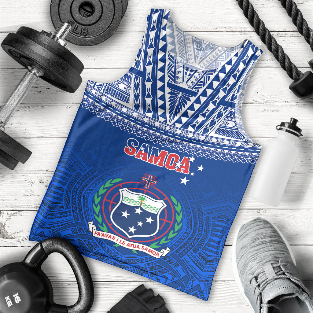 Samoa Rugby Men Tank Top Manu Samoa Polynesian Tatoo Pattern - Wonder Print Shop