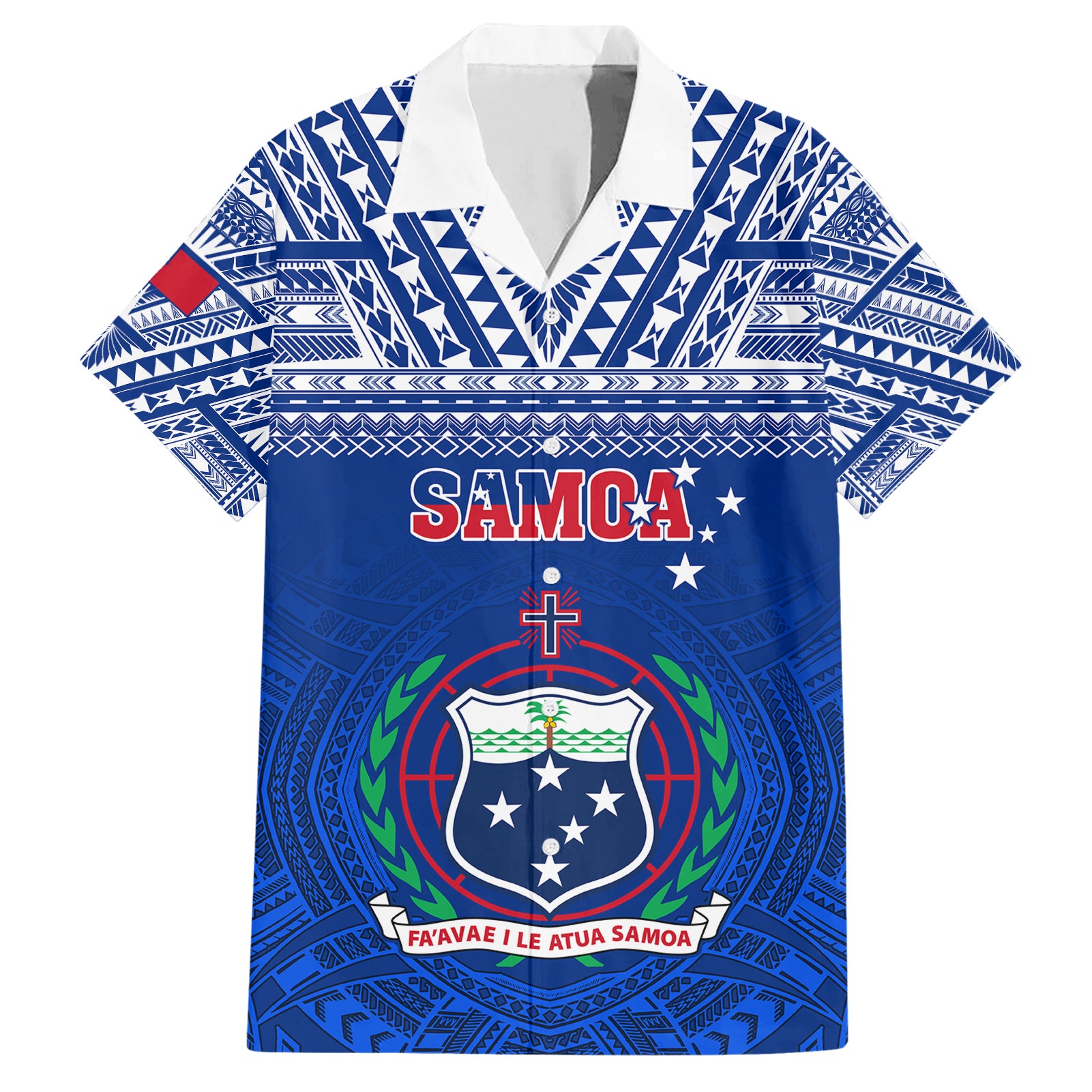 Custom Samoa Rugby Hawaiian Shirt Manu Samoa Polynesian Tatoo Pattern - Wonder Print Shop