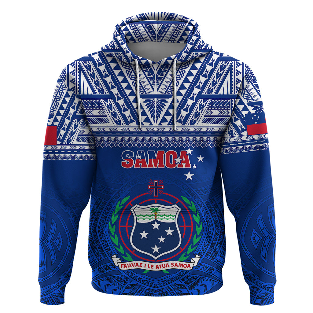 Custom Samoa Rugby Hoodie Manu Samoa Polynesian Tatoo Pattern - Wonder Print Shop