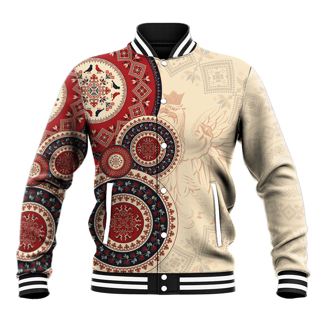 Polish Circle Pattern Baseball Jacket Polska Traditional Pattern