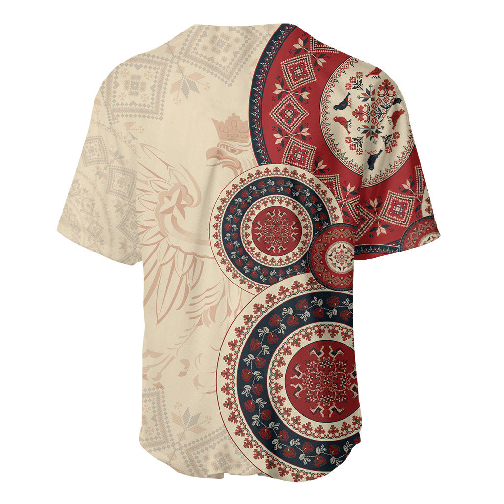Polish Circle Pattern Baseball Jersey Polska Traditional Pattern