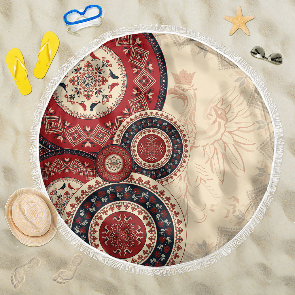 Polish Circle Pattern Beach Blanket Polska Traditional Pattern