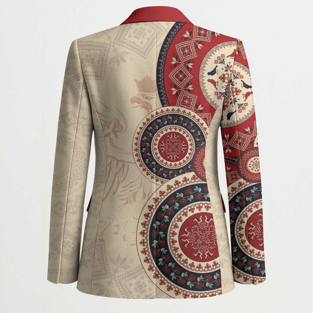 Polish Circle Pattern Blazer Polska Traditional Pattern