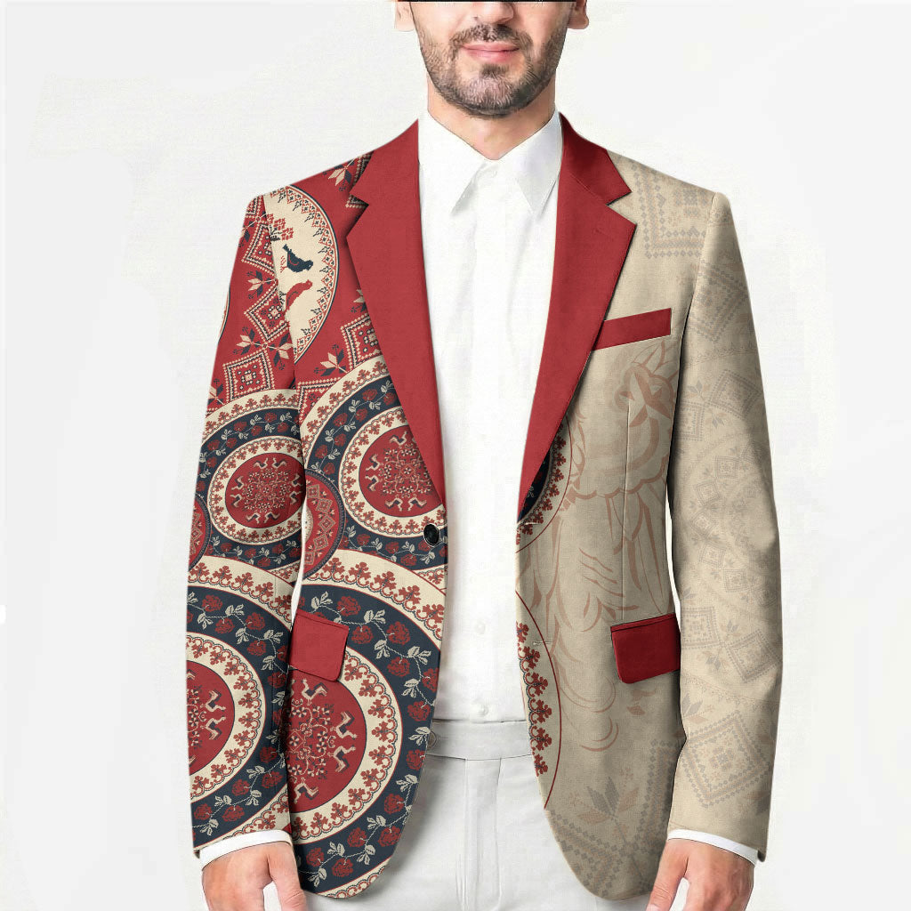 Polish Circle Pattern Blazer Polska Traditional Pattern