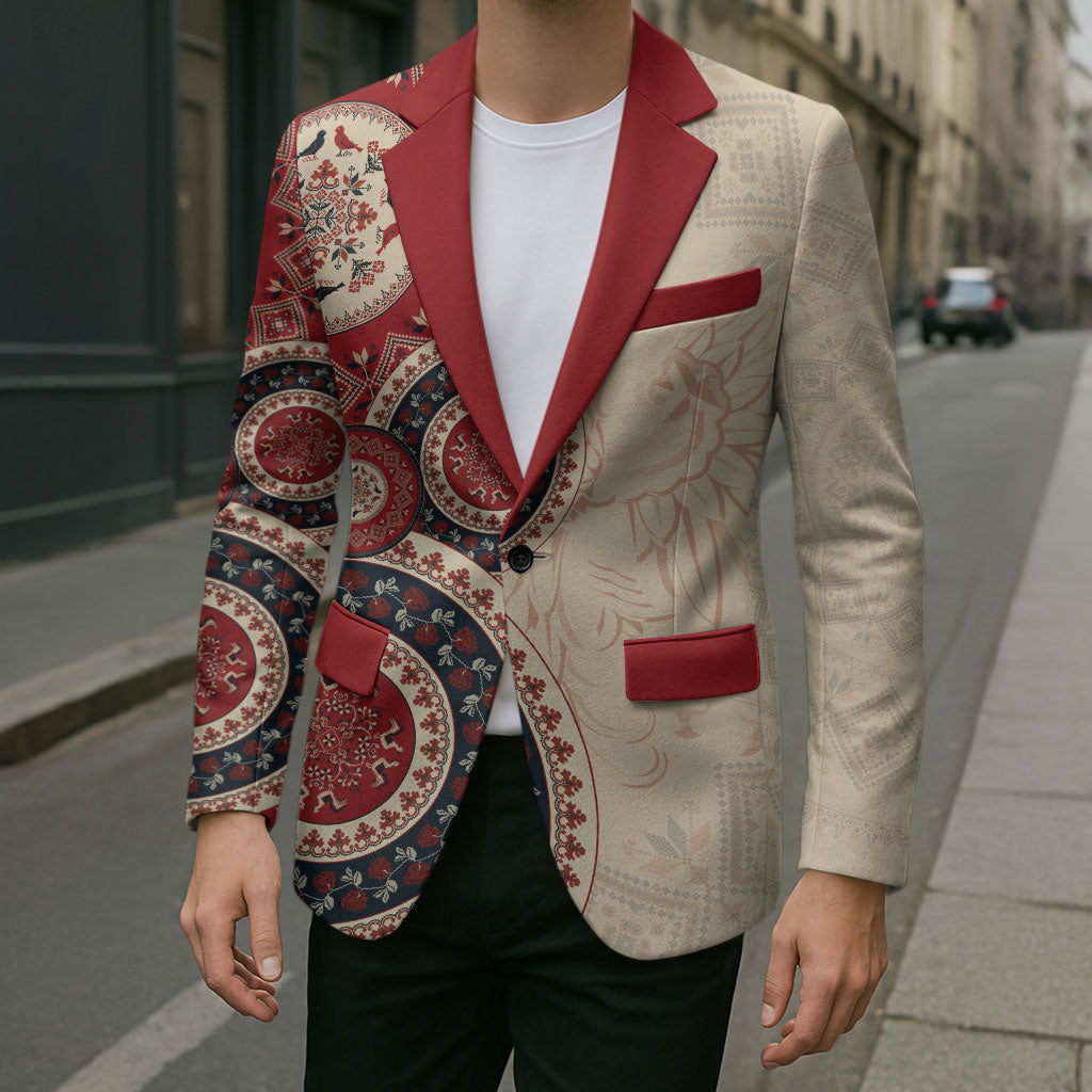 Polish Circle Pattern Blazer Polska Traditional Pattern