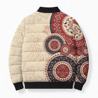 Polish Circle Pattern Bomber Puffer Jacket Polska Traditional Pattern