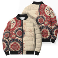 Polish Circle Pattern Bomber Puffer Jacket Polska Traditional Pattern
