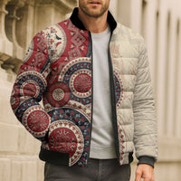 Polish Circle Pattern Bomber Puffer Jacket Polska Traditional Pattern